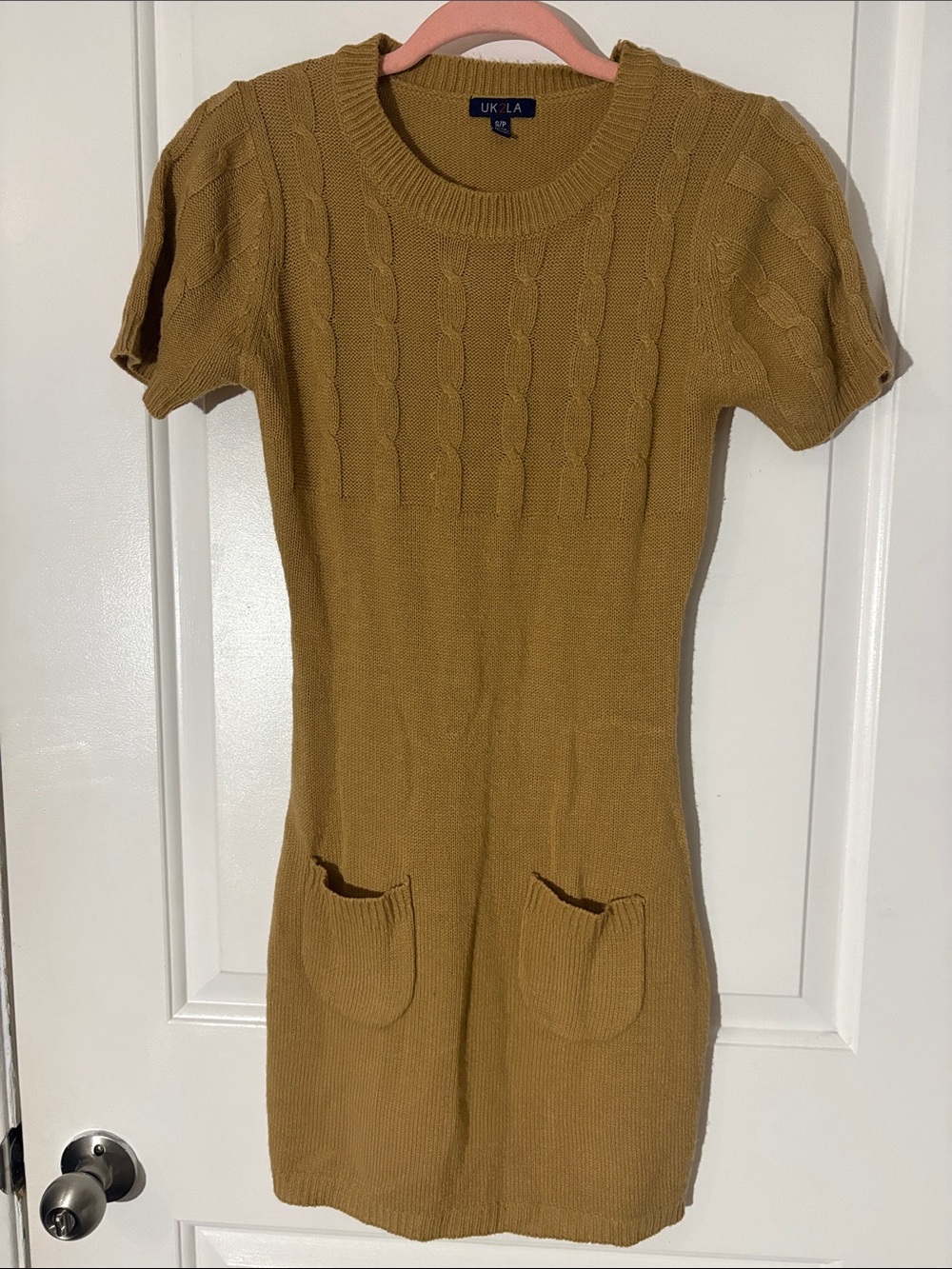 Lukula Cable Knit Short Sleeve Sweater Dress